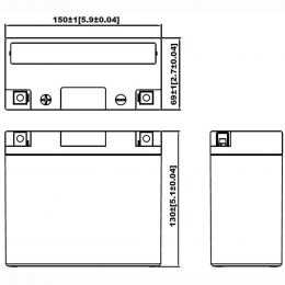 12V 10Ah YT12B-4 dimensions