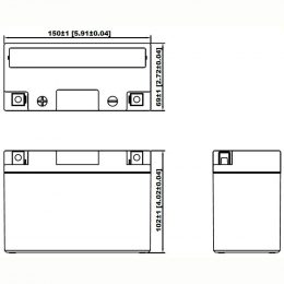12V 8Ah YT9B-4 dimensions
