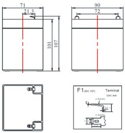 FC 12V 5Ah terminals