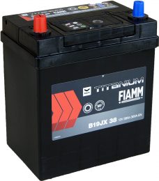 12V 38Ah 300A - FIAMM Titanium Black borne inverse left