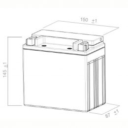 FIAMM ecoForce 12V 12Ah 200A dimensions and terminals