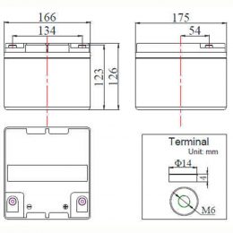 FCD 12V 24Ah terminals
