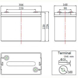 FCD 6V 200Ah terminals
