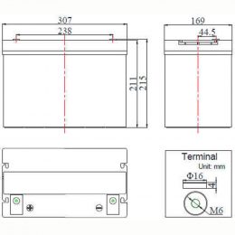 FCD 12V 100Ah AT terminals