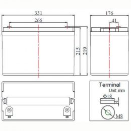 FCD 12V 110Ah AT terminals