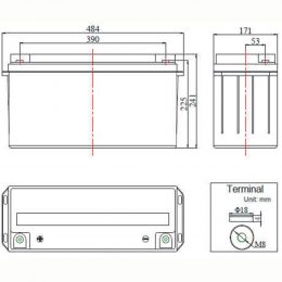 FCD 12V 150Ah AT terminals