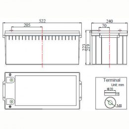 FCD 12V 220Ah Acumulator Deep Cycle
