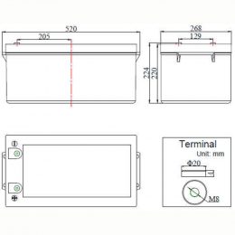 FCD12V 260Ah acumulator Deep Cycle