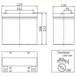 FCD 12V 55Ah AT terminals