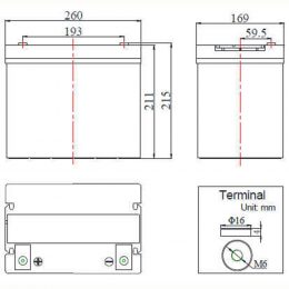 FCD 12V 85Ah terminals