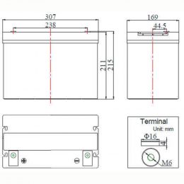FCD 12V 90Ah terminals