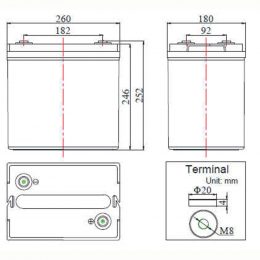 FCD 6V 210Ah terminals