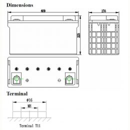 12V 100Ah Tubular Plates LFPV12-100 terminals