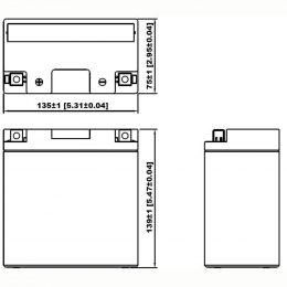 12V 9Ah YS12-9-B dimensions