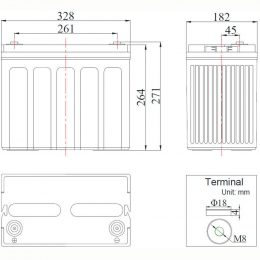 FCDG 12V 150Ah BT Terminals