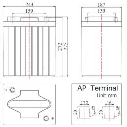 FCDG 6V 225Ah AY terminals