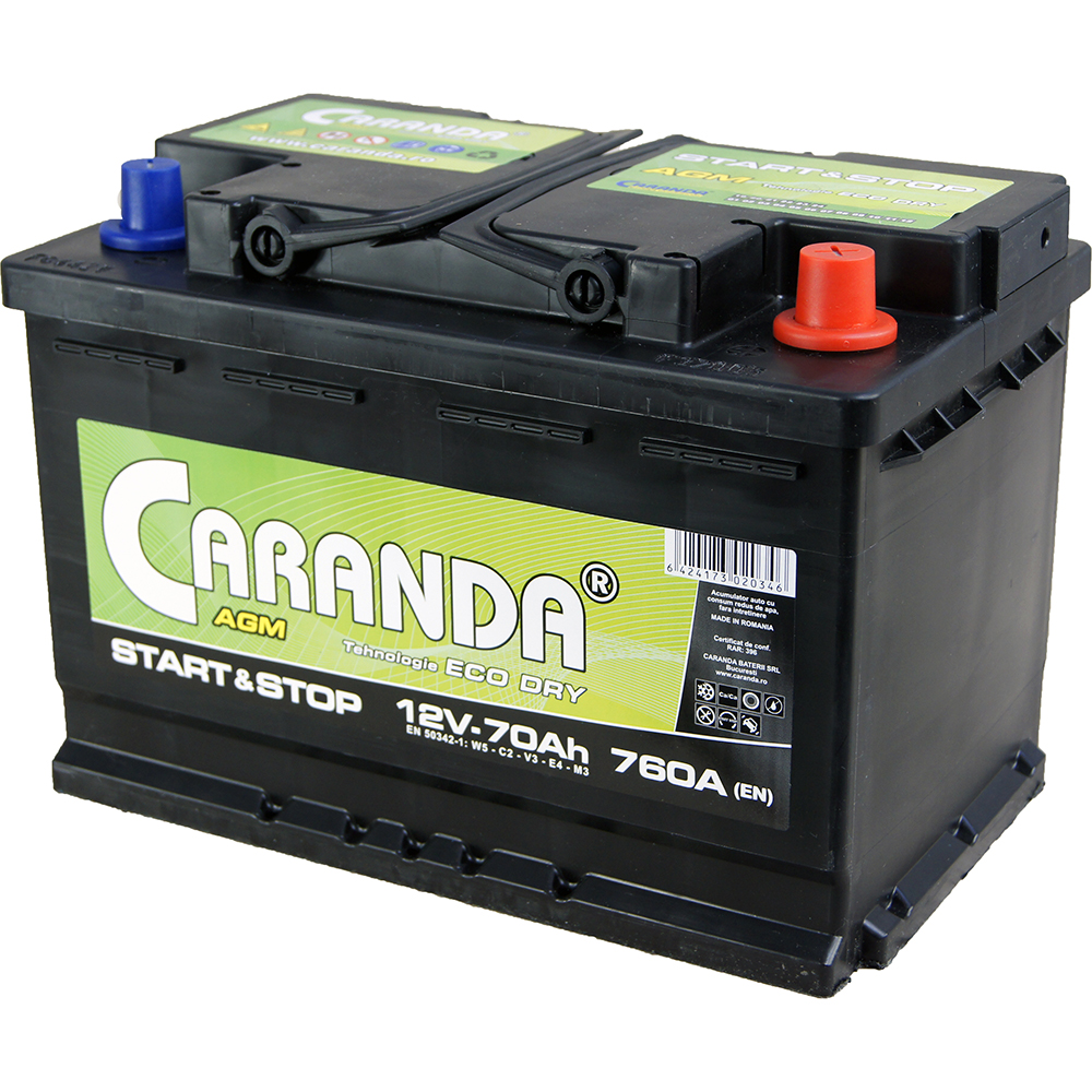Mitt Soaked comprehensive Baterie auto 12V 70Ah 760A START STOP AGM - Caranda
