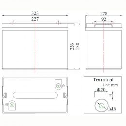6V 200Ah FCG6-200BT terminals