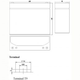 12V 26Ah FP12260C Terminals