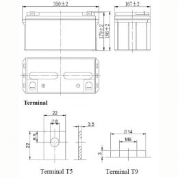 12V 80Ah LFP1280 terminals