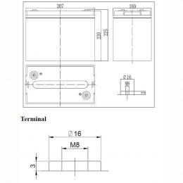 6V 180Ah LFP6180 terminals
