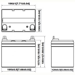 12V 22Ah YS12-22R dimensions