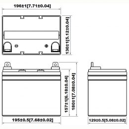 12V 32Ah YS12-32R dimensions