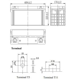 acumulator 12V 120Ah LFP12120L terminals