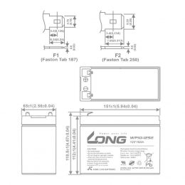 12V 10Ah WP10-12SE T2 Dimensions