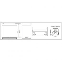 12V 55Ah SOLAR CHILWEE Dimensions