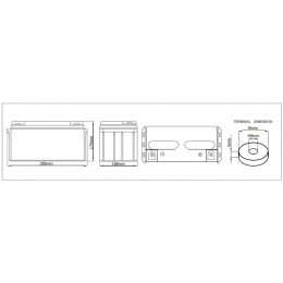 12V 65Ah SOLAR CHILWEE Dimensions