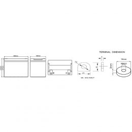 12V 70Ah SOLAR CHILWEE Dimensions