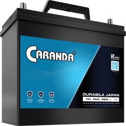 Baterie Auto Caranda Durabila Japan 45Ah 400A 2 Ani Garantie Borna Pozitiva Stanga B24 235mm